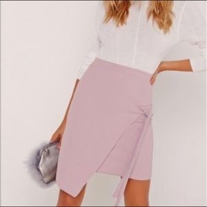 Missguided Crepe Wrap Mini Skirt